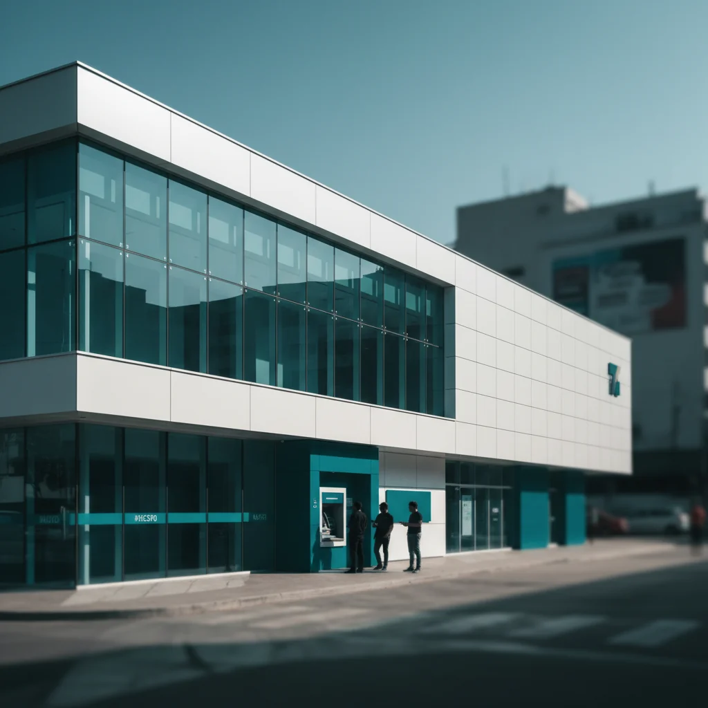 Exterior de agência bancária brasileira com fila de usuários anônimos - dados públicos de infraestrutura bancária Brasil